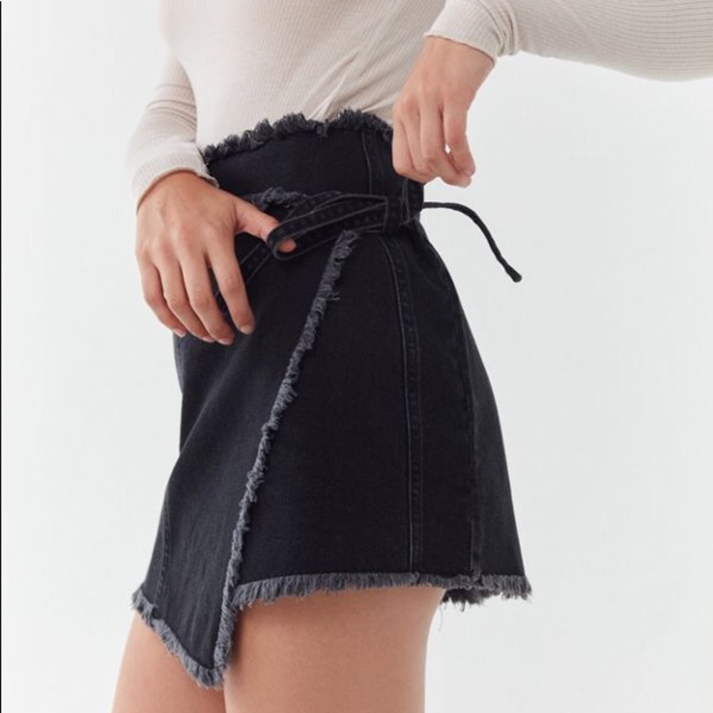 Urban Outfitters Frayed Wrap Mini Skirt
